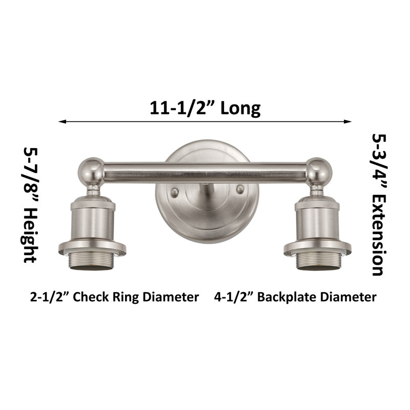 Edison - Delyliah - Éclairage pour meuble-lavabo de salle de bain 2 lumières, Chrome poli