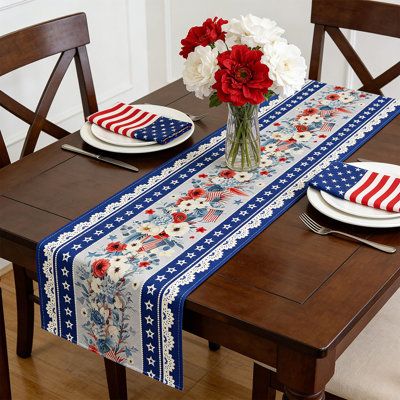 4e juillet nappe décorative et chemin de table fête des Indépendants ensemble de linge de table patriotique