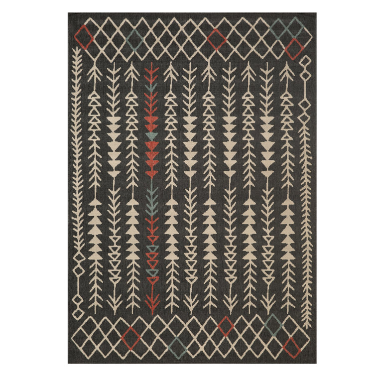 Tribu Bohemian Arrow Striped Indoor/Outdoor Performance Area Rug