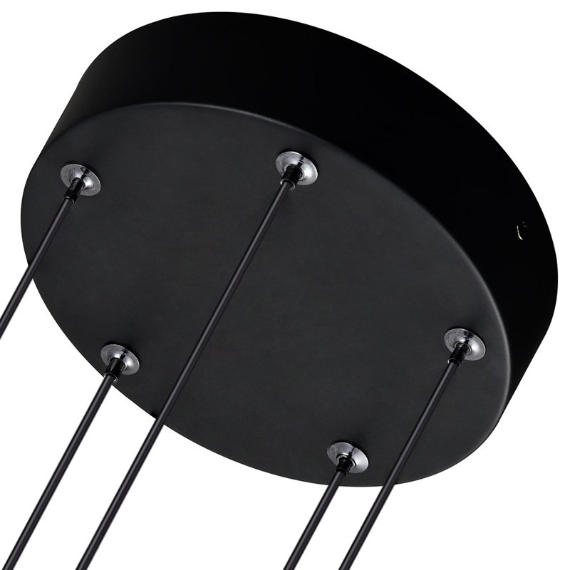 Ravello 5-Light Height Adjustable ETL Certified Integrated LED Chandelier with Globe Shades, Black