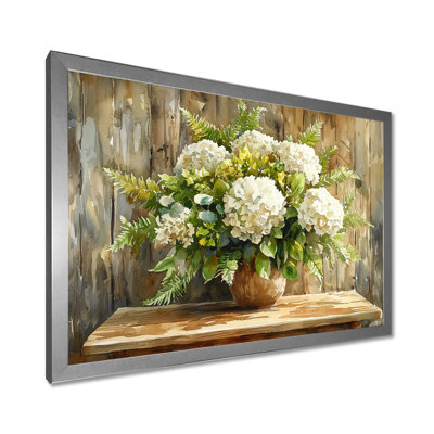 Bouquet d'hortensias «Barnyard Beauty» - hydrangées, décoration murale