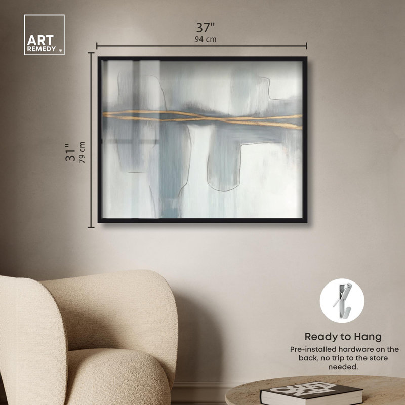 «Golden Bond Shadowbox Print» par Art Remedy, H 31 po x l 37 po, Noir