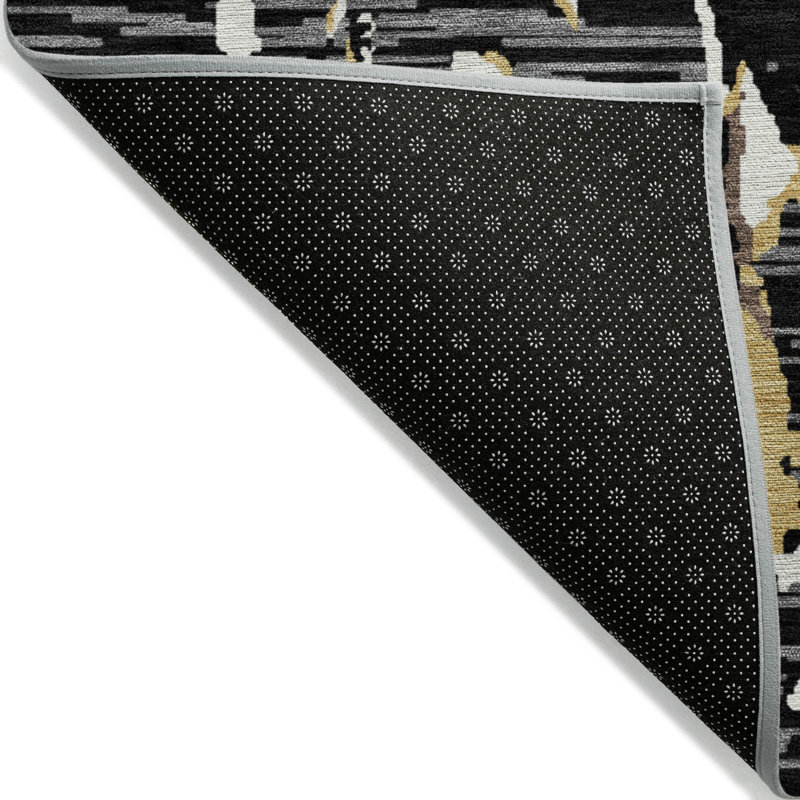Tapis intérieur / extérieur noir lavable Oceana , 8 pi x 10 pi