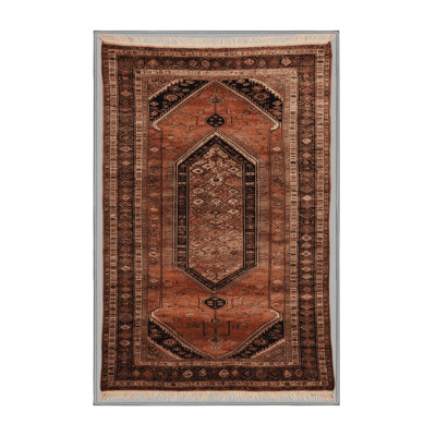 Machine Washable Turkish Brown Area Rug