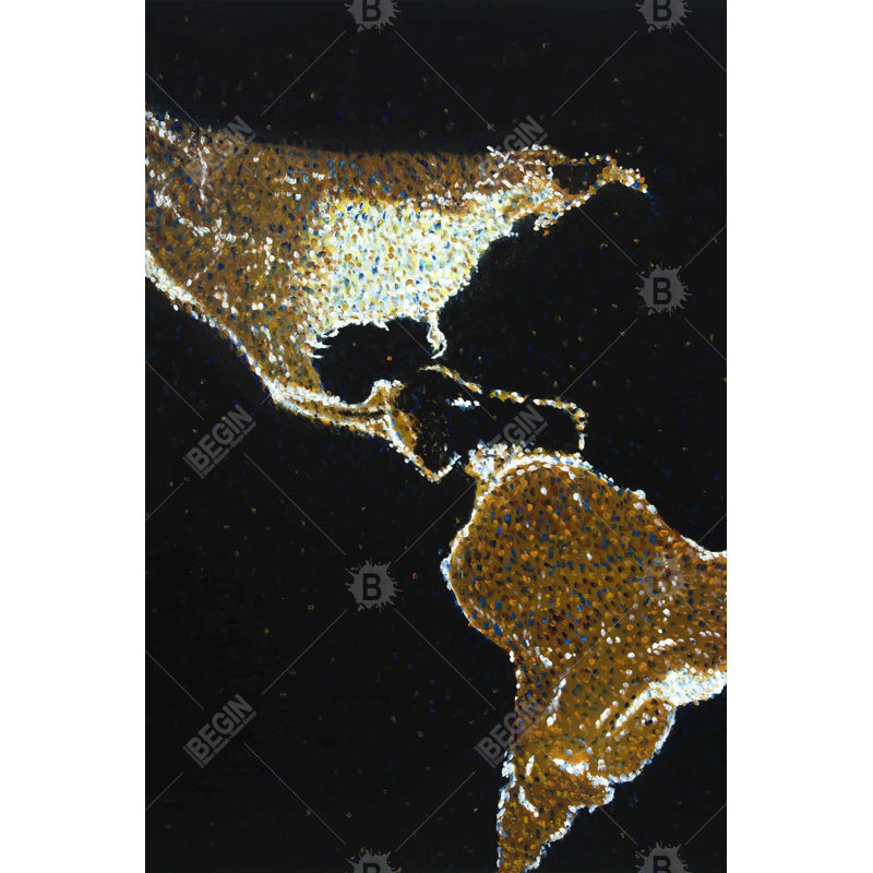 «American Continent At Night» sur toile, H 36 po x l 24 po
