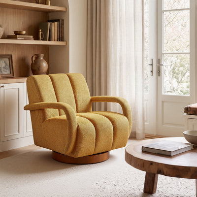 Swivel Upholstered Accent Armchair