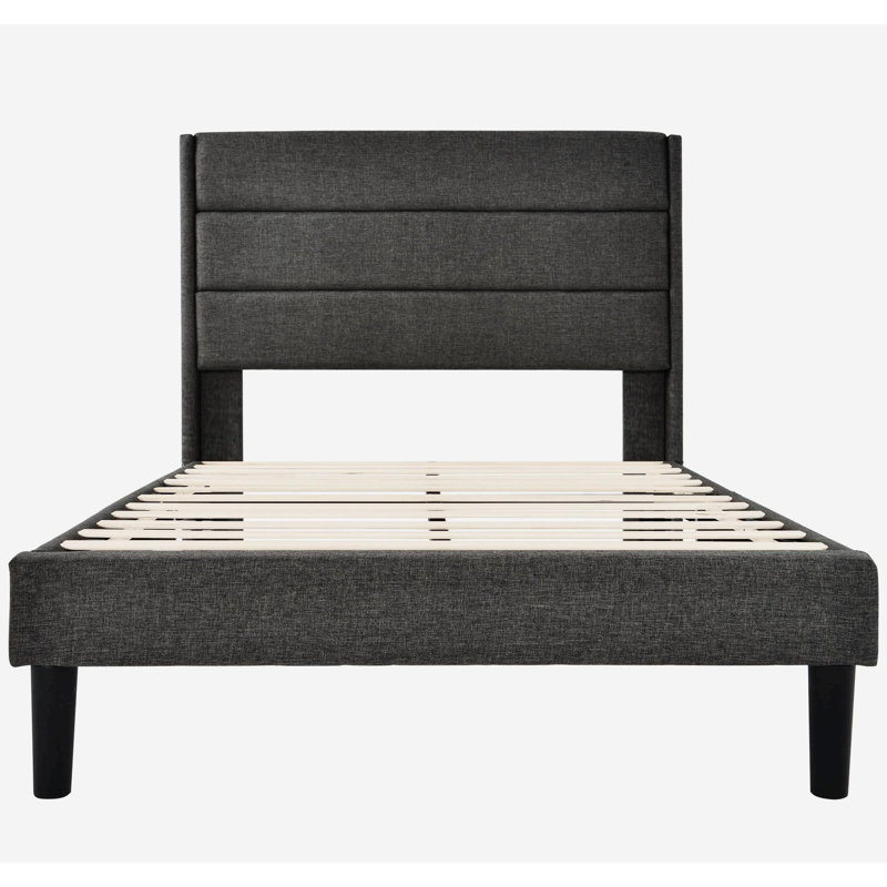 Liseta Metal Bed, Dark Grey, European Double (140 x 200cm)