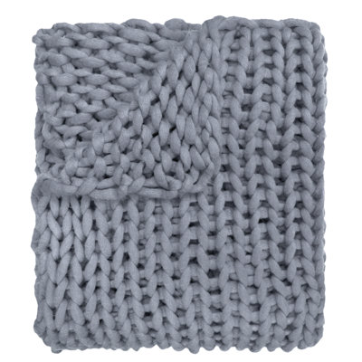 Donna Sharp Chunky Knit Blue Woven Throw