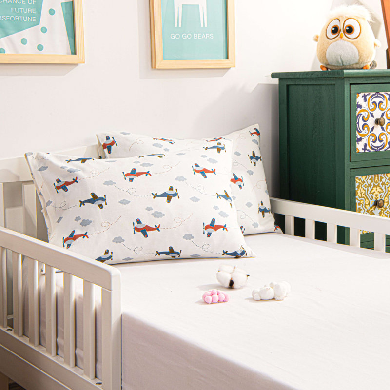 Toddler Pillowcase - Jersey Cotton Crib Size, Blue Striped