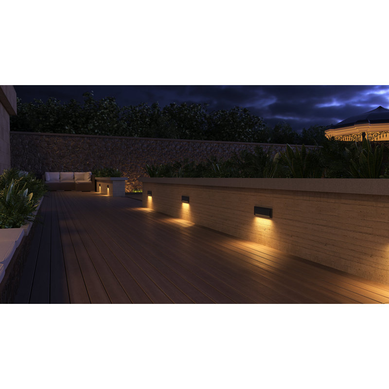Matte Black Integrated LED Metal Step Light