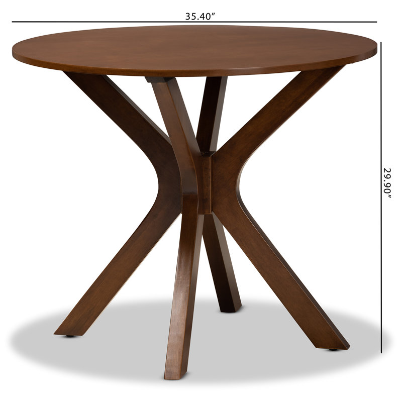 Digennaro Round Dining Table, Walnut, 29.9" H x 35.4" L x 35.4" W