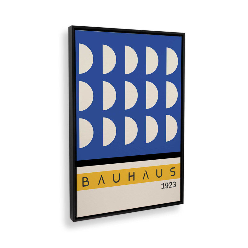 "Bauhaus bleu et jaune", H 18,75 po x l 12,75 po, Noir satiné