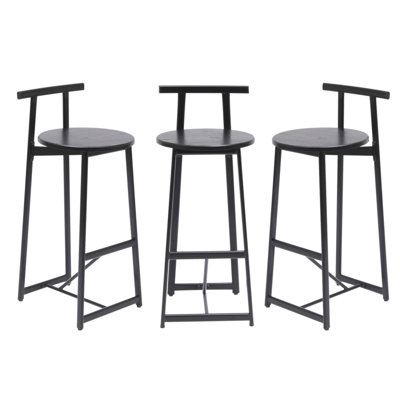 Ensemble de 3 tabourets de bar 27 po en bois avec repose-pieds et chaises de cuisine modernes pour comptoir 27 po