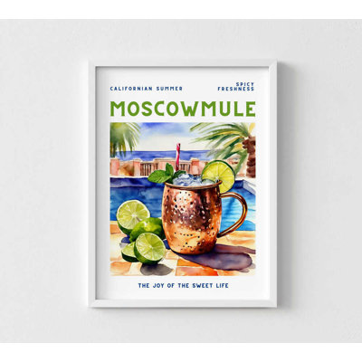 Moscow Mule Poolside Print, Copper Mug Art (Multiple Sizes)