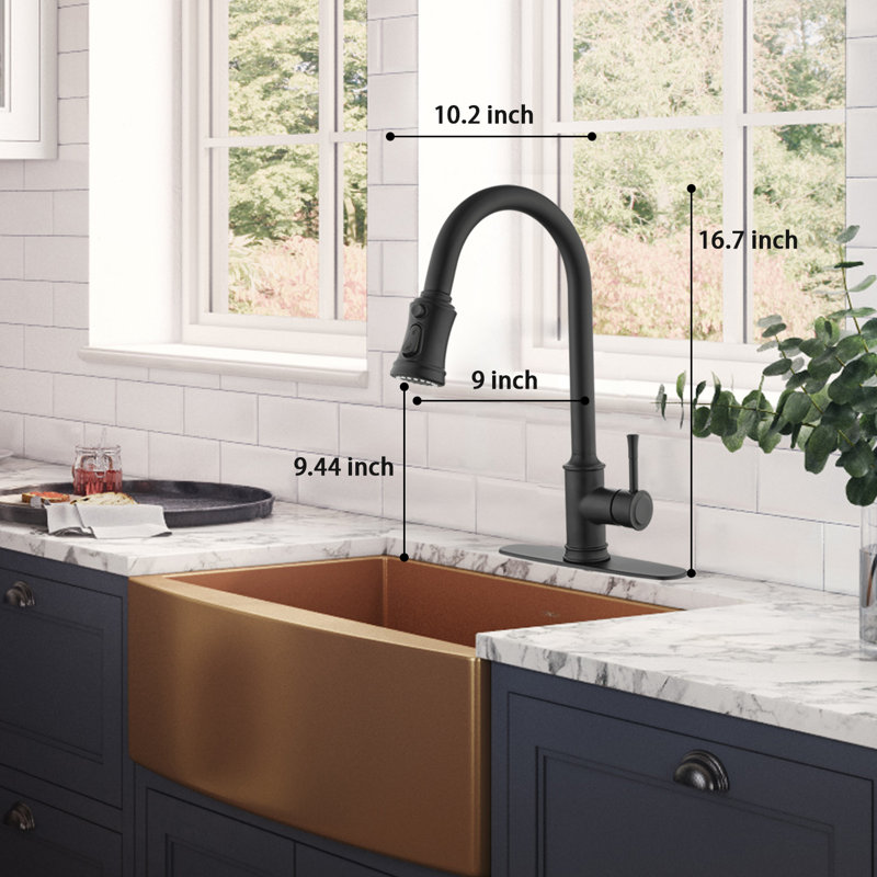 WESTINUS Pull Down Kitchen Faucet, Matte Black