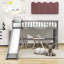 Lit mezzanine simple en bois avec échelle et toboggan Herbin par Harriet Bee-709868176