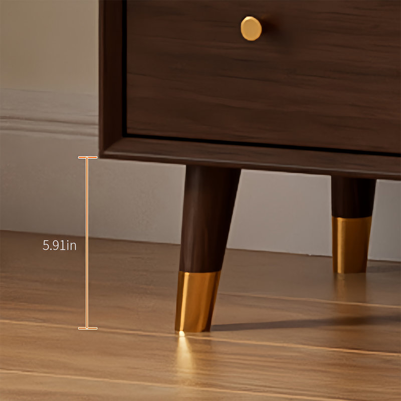 Buffet avec porte en rotin, Brun