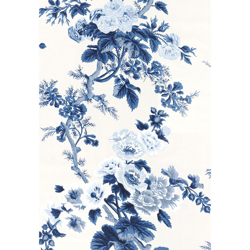 Pyne Hollyhock Wallpaper, Indigo