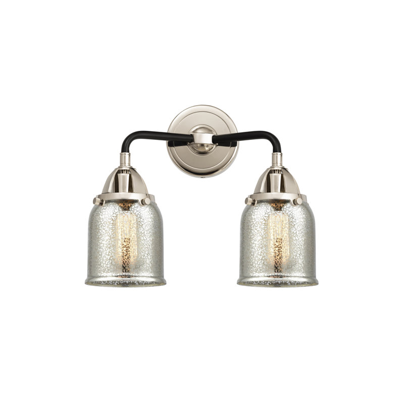 Éclairage pour meuble-lavabo à 2 lumières 5 "et 13" Shauna, DEL, Nickel noir poli