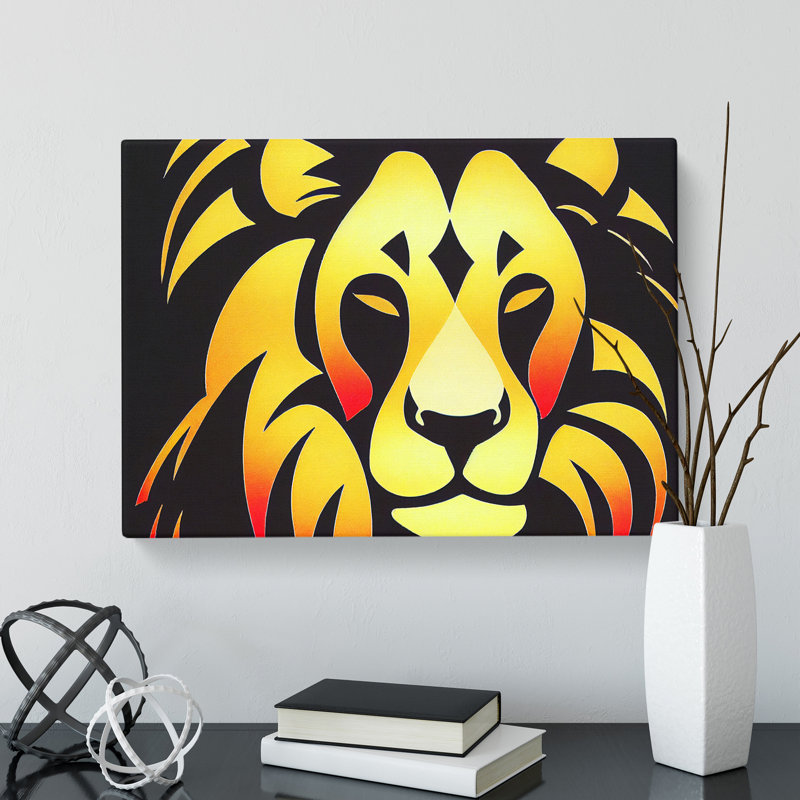 Deco Lion Vol.3 - Wrapped Canvas, 35cm H x 50cm W x 3cm D