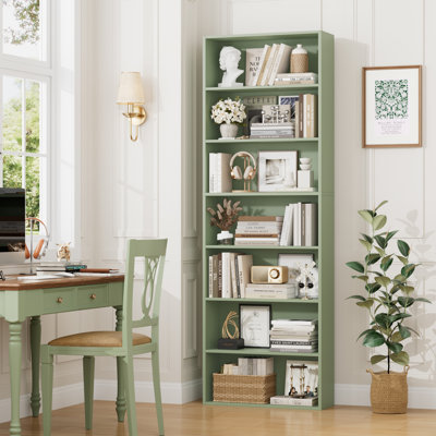 Idlewild 82.5'' H Standard Bookcase, 7-Tier Open Bookcase, Home Library Bookcase