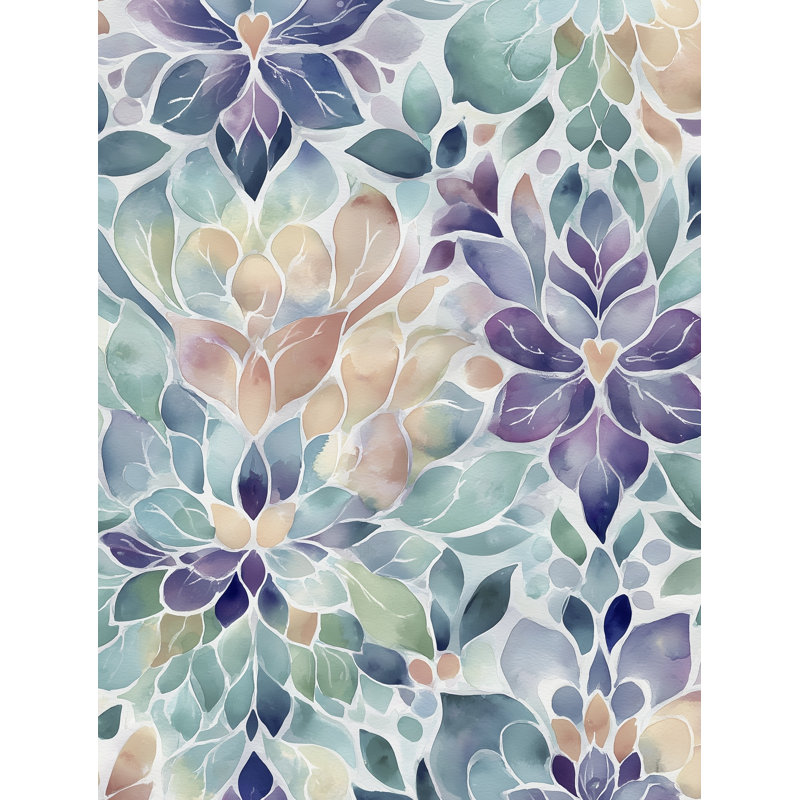 Papier peint floral, aquarelle abstraite, décoration murale