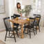 Sterling 67W Squire Trestle Dining Table With 6 High Back Spindle Dining Chairs-105299792-105299793