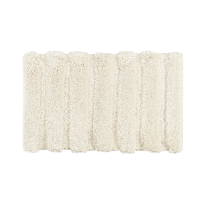 Tapis pour salle de bain l 21 po x L 34 po, 100%, motif rayé, envers antidérapant 21 po x 34 po, rayé, décoloré, teinté antidérapant, lavage en machine
