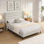 Structure de lit plateforme en chenille avec tête de lit en forme de vague et sans sommier-972329667