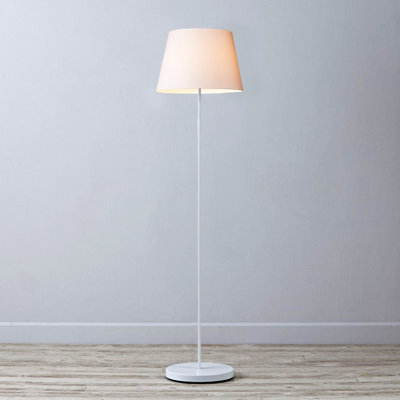 Elegant Floor Lamp with Metal Frame, Cream & White, 57.1 inches Tall | 100% PVC Shade, 40W E27 Socket | 78.7 inches Cable Length | Stylish Lighting for Living Room, Bedroom & Office Decor, CE Certified