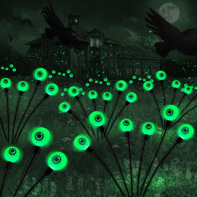 Solar Halloween Eyeball Lights with  LEDs 3D Bloodshot Design and Swaying Effect for Outdoor Decor