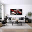 Abstrait rouge et noir, tourbillon dynamique, photos de salon audacieuses, impression sur toile encadrée-126054387-126054384