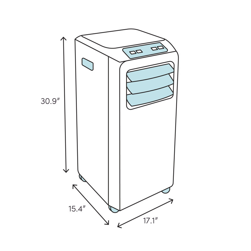 Climatiseur portable de 12 000 BTU pour 400 pieds carrés gris Whynter