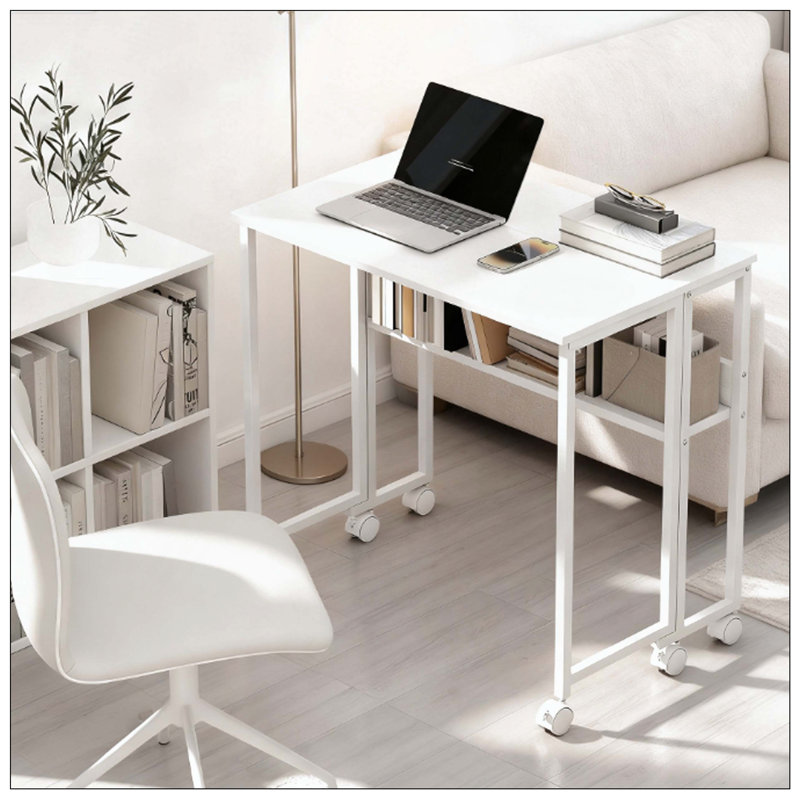 Petit sac de rangement pliable pour ordinateur, Blanc
