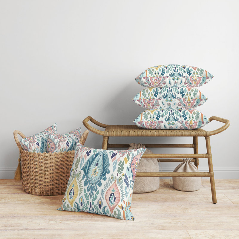 Coussin décoratif réversible intérieur / extérieur Ikat Infusion Ikat, H 16 po x l 16 po