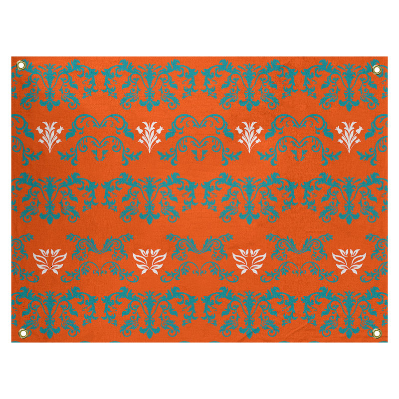 Tapisserie baroque en polyester polyester Miami Football, H 26 po x l 36 po, Caramel / irlandais / blanc