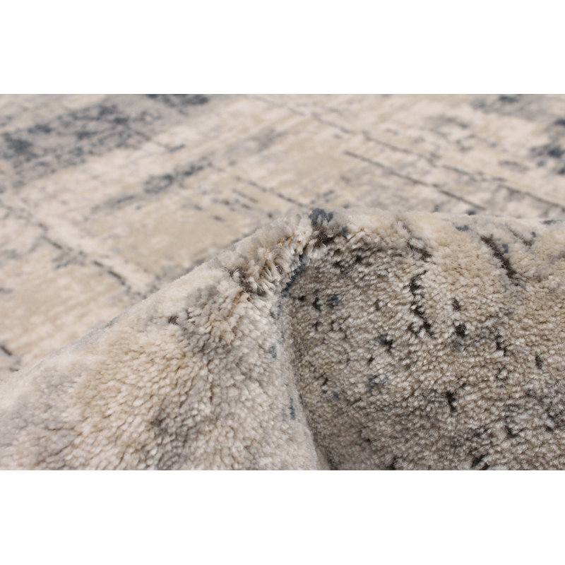 Tapis gris / ivoire Edmore, Rectangle 5 pi 3 po x 7 pi 3 po