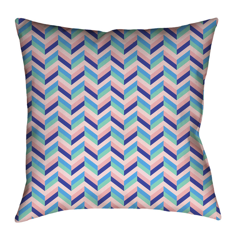Coussin Katelyn Elizabeth, 14 po x 14 po, Rose et bleu marine, Polyester
