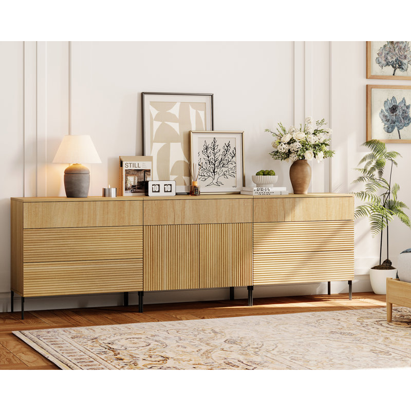 94.5 " W 7 - Drawer Dresser, Oak