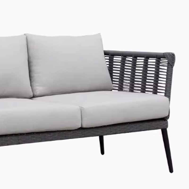 Farnell 72.83'' Wide Rectangle Patio Sofa with Cushions, Dark Gray