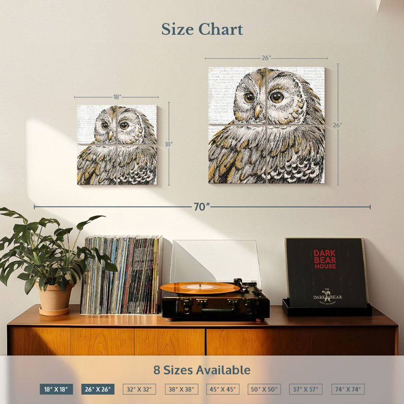 Brampt Beautiful Owls I, H 18 po x l 18 po
