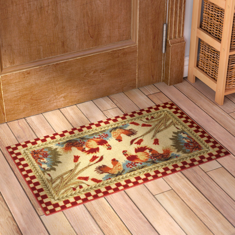 Tapis de cuisine coq checker Rishel, 1 pi 6 po x 2 pi 7 po