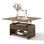 Table basse à plateau relevable 4-en-1 avec rangement caché pour salon, salle à manger Agnes