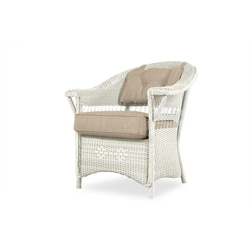 Nantucket Outdoor Dining Armchair, Antique White, Remy Pebble