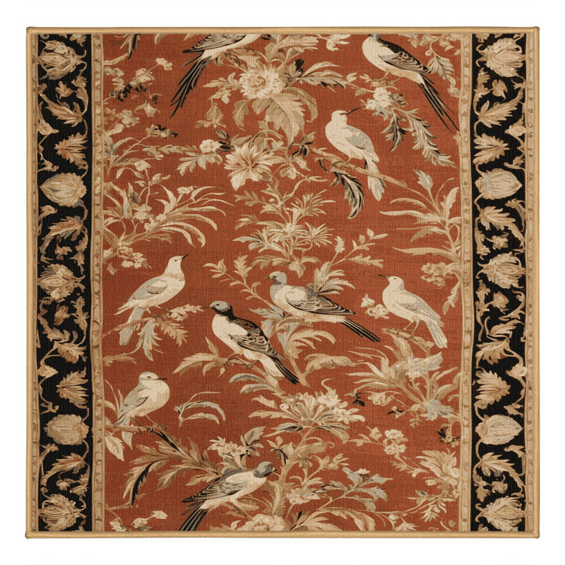 Tapis brun français lavable à la machine, Carré 5 pi