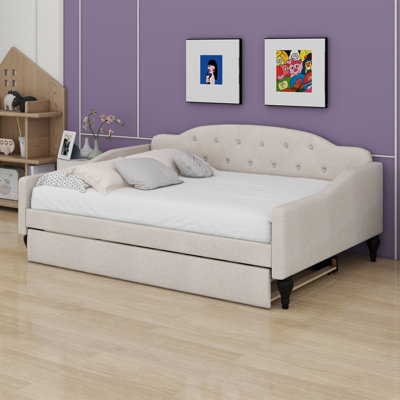 Upholstered Daybed With Trundle Bed
