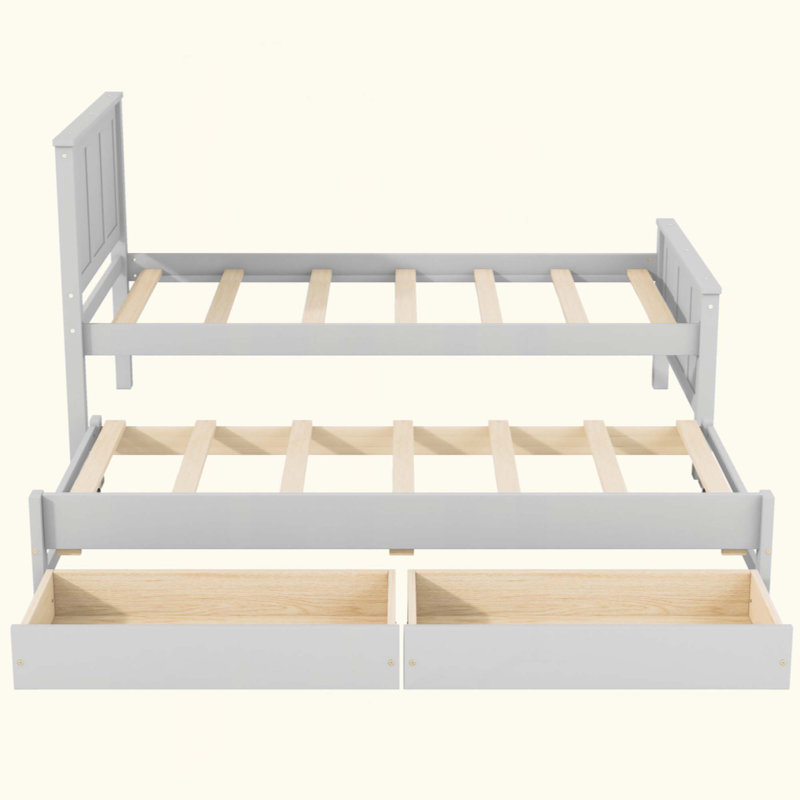 Platform Bed with Trundle and Drawers