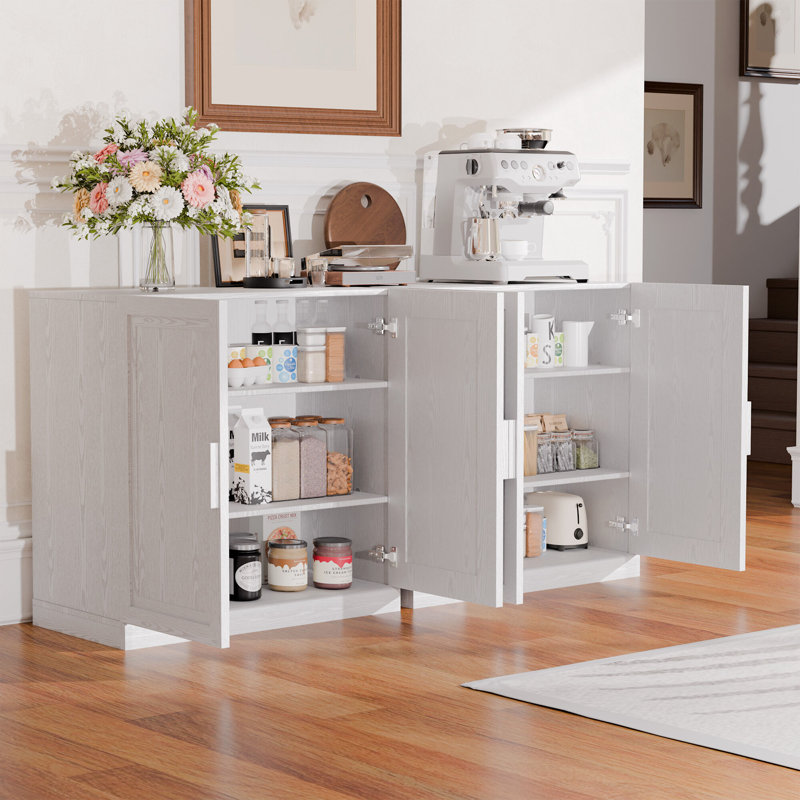 Armoire de rangement d'appoint en bois massif, Blanc, H 31 po x l 31 po x P 16 po