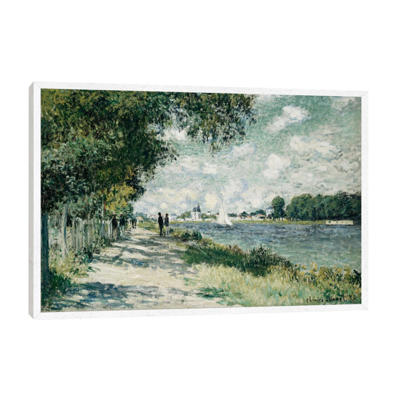 The Seine At Argenteuil, 1875 by Claude Monet - Painting on Canvas, 152.5 cm H x 101.5 cm W, White Floater Framed