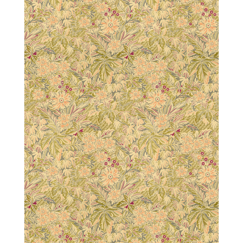 SPRINGTIME BATIK Antique Clay, Green/Pink/Gray
